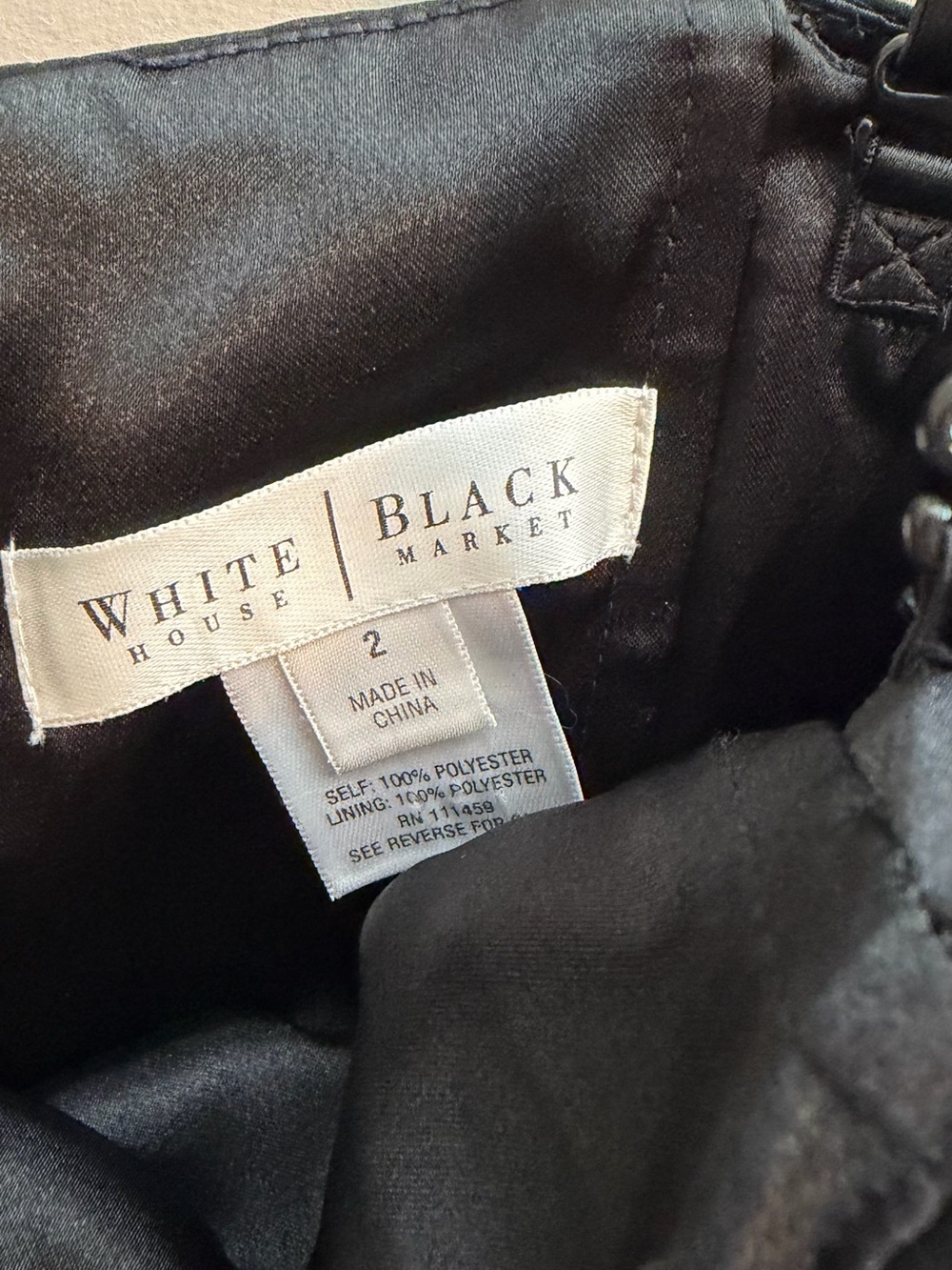 White House Black Market Black Pleated Bodice Dress - Picture 3 of 4